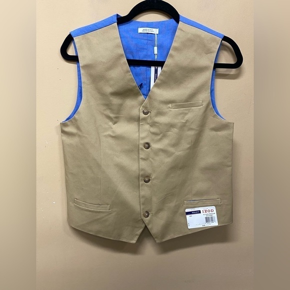 Izod Youth Regular Fit Vest Khaki and Blue Size XL 18/20 NWT - Picture 1 of 5
